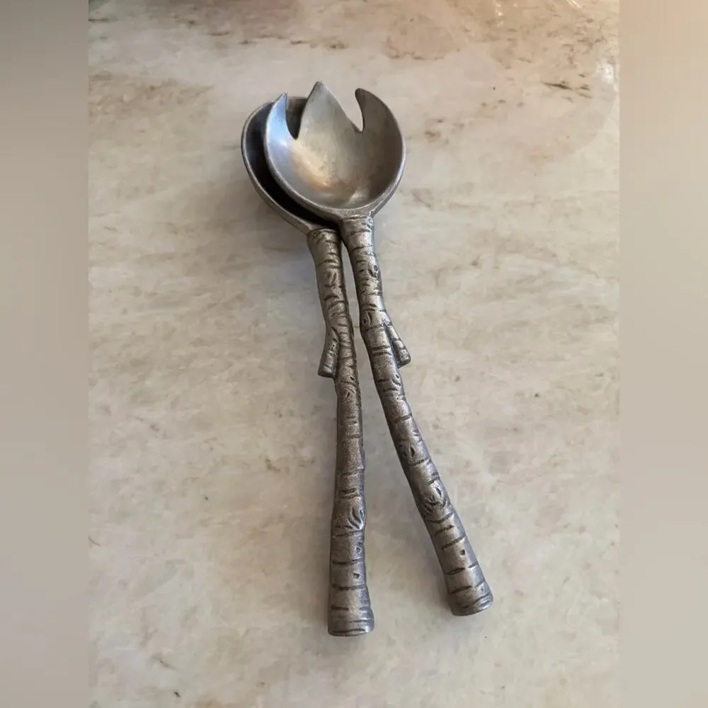 Arthur Court aluminum Tree Handle Salad Servers